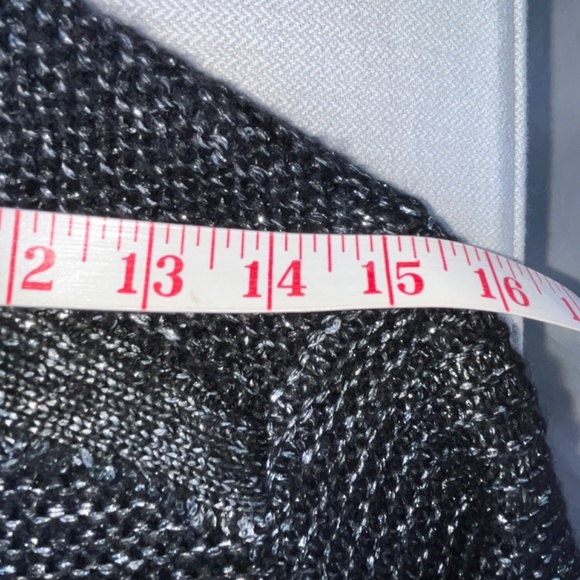 Zara (M) long, frayed-edge cardigan, with wrap tie, pockets & metallic threads - Picture 13 of 16